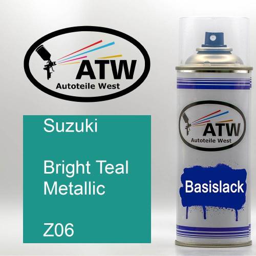 Suzuki, Bright Teal Metallic, Z06: 400ml Sprühdose, von ATW Autoteile West.
